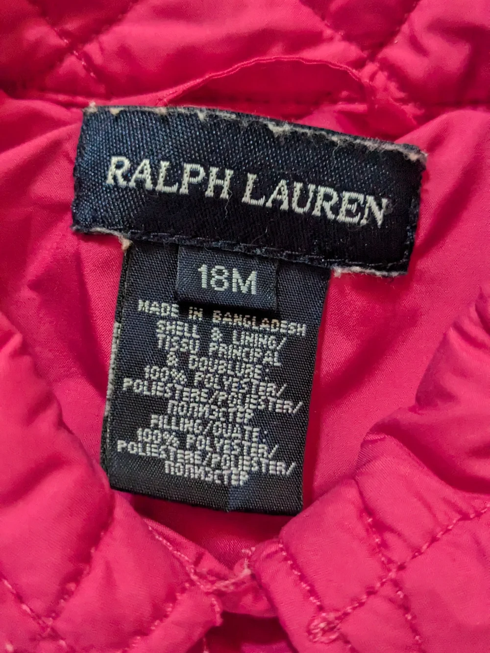 Ralph Lauren Girls Quilted Double-Breasted Pink Peacoat